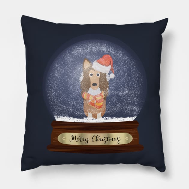 Rough Collie Christmas Gift Pillow by DoggyStyles