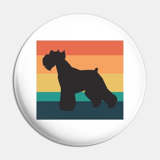 Miniature Schnauzer Dog Silhouette Vintage Sunset Pin