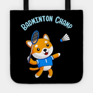 Badminton Champion Cute Dog Kids Sport Tote