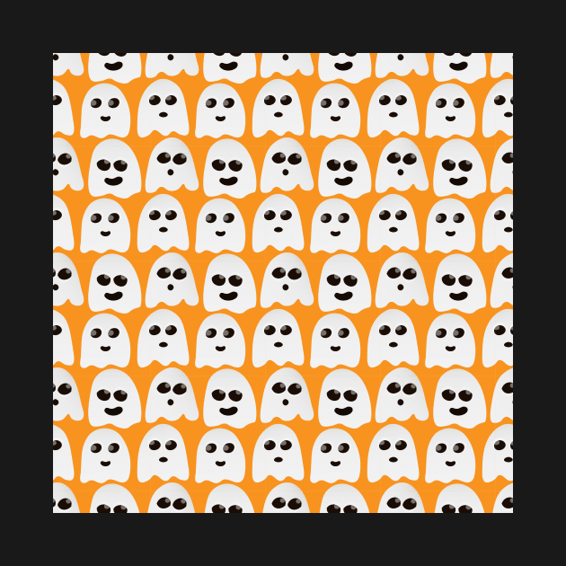 Cute ghost  halloween pattern by Lozovytska