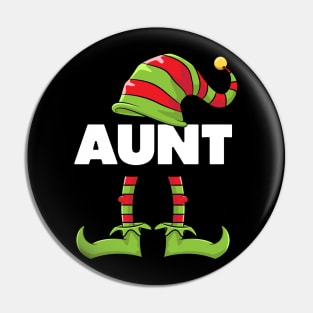 Aunt Elf Funny Matching Christmas Costume Family Pin