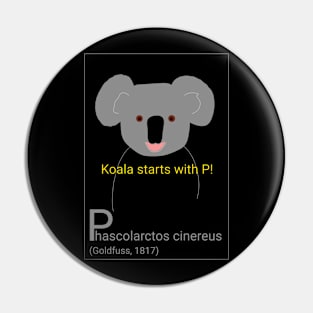 Koala starts with P! Pin