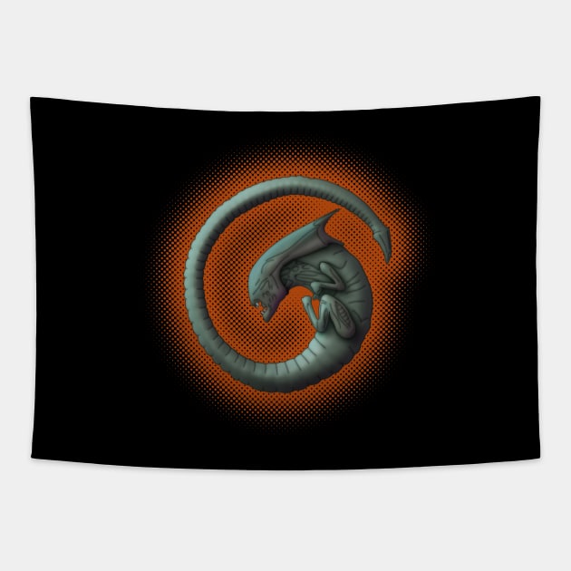 Alien on Board - Warm Tapestry by adam@adamdorman.com