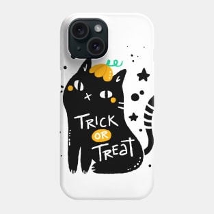 Trick or treat | Halloween gift | Spooky season gifts | Halloween Decor gifts | Funny Halloween Trick or treat | Cat lover halloween Phone Case