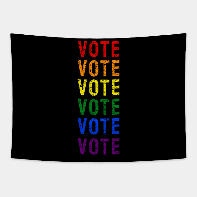 Vote LGBTQ+ Distress Style, Vote for American President 2020 Tapestry by WPKs Design & Co