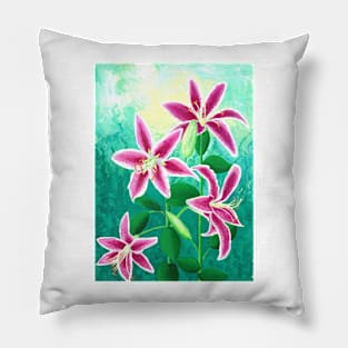 Esther's Stargazer Lilies Pillow