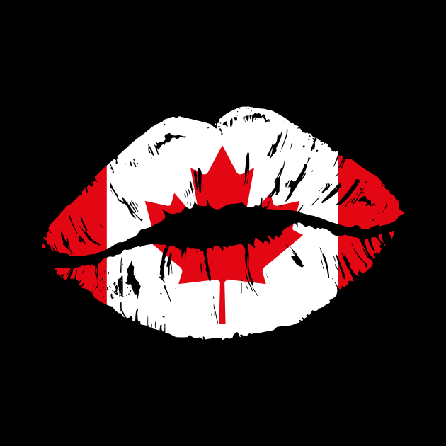 Canada Flag Sexy Lips - Travel Souvenir by bluerockproducts