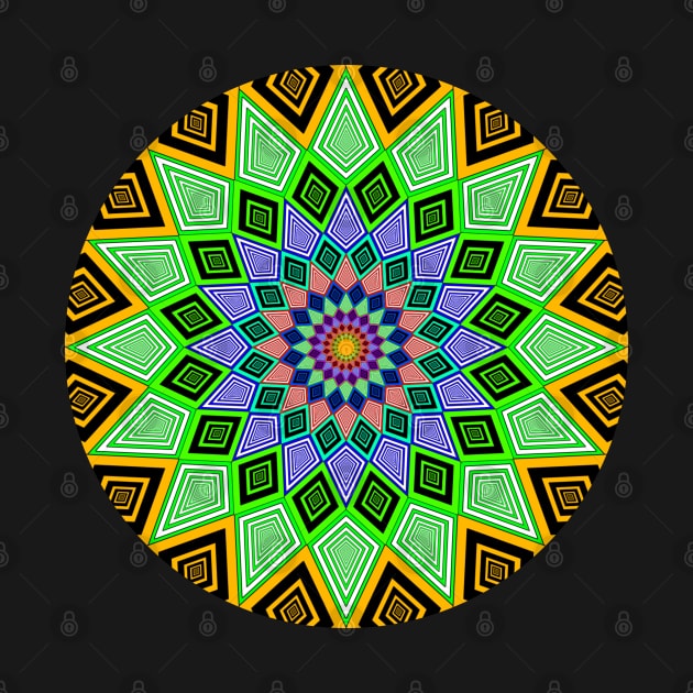 Colorful circular kaleidoscope, mandala motif by Bailamor