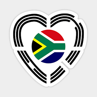 Korean South African Multinational Patriot Flag Series (Heart) Magnet