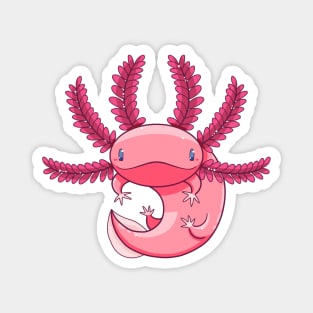 Cute Axolotl - Kawaii Cartoon Amphibian Magnet