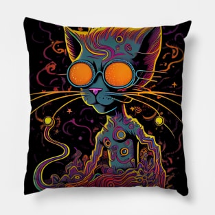 Psychedelic Cat 5.0 Pillow