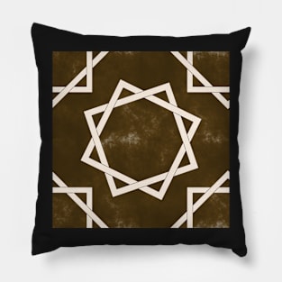 Octagrams on Brown Clouds Pattern Pillow