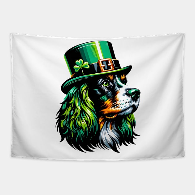 Field Spaniel Enjoys Saint Patrick's Day Fun Tapestry by ArtRUs