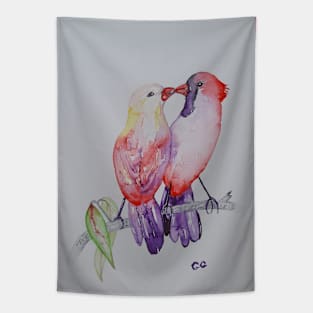 Finches Design, bird art, small cute birds Tapestry