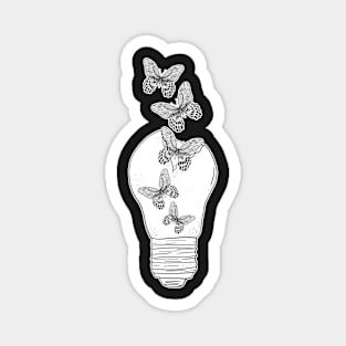 Butterflies in a lightbulb creative handdrawn Gift Magnet