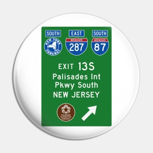 New York Thruway Southbound Exit 13S: Palisades Parkway to New Jersey Pin