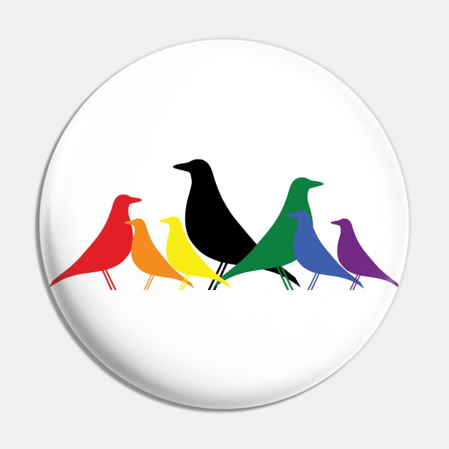 Le Corbusier inspired Eames bird Love is Love gathering Pin by SLGA Designs