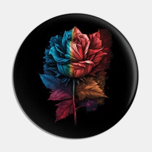 A rose in the colors of the Canadian flag canada Pin