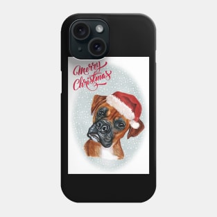 Boxer Dog Merry Christmas Santa Dog Phone Case