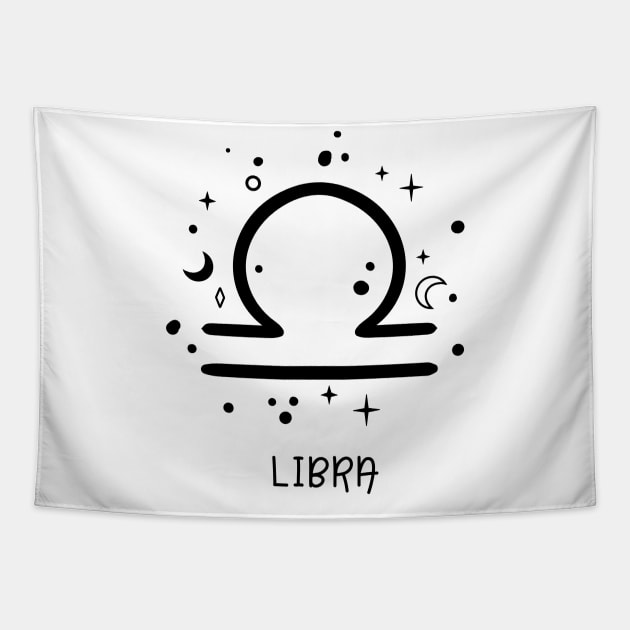 Libra Celestial Zodiac Sign Symbol Tapestry by The Cosmic Pharmacist