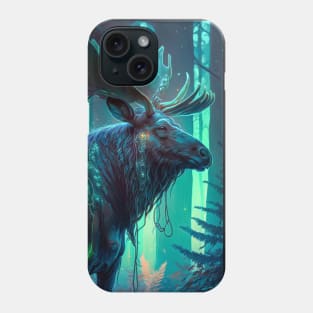 Moose Animal Portrait Painting Dark Character Spirit Phone Case