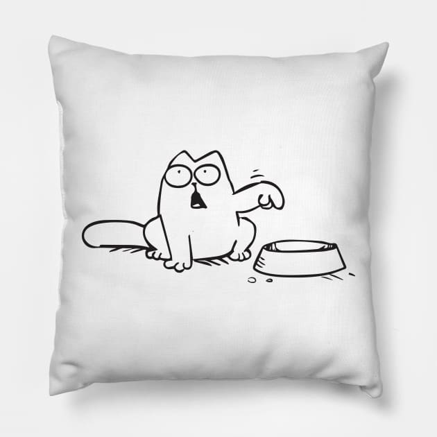 Simons Cat Feed Me Food Now Funny Pillow by devanpm