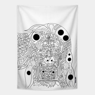 mayan spaceman ecopop Tapestry