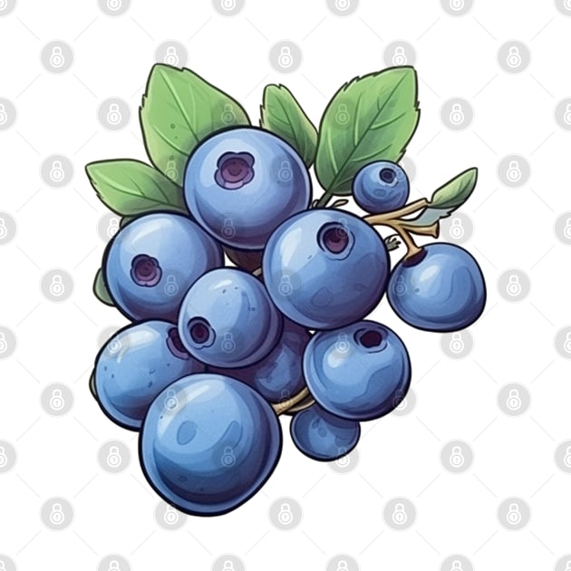 Blueberries Art by Pastel Craft