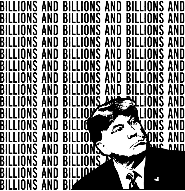 Donald Trump: Billions And Billions Kids T-Shirt by Spacamaca