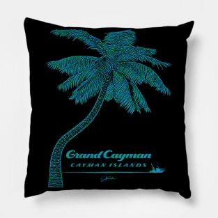 Grand Cayman, Cayman Islands, Palm Tree with Boat Pillow