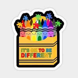 Crayon It's Ok To Be Different Autism Awareness Magnet