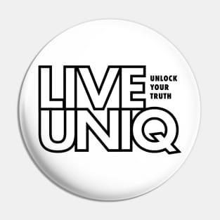 LIVEUNIQ logo black outline Pin