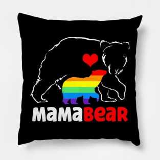 Mama Bear Proud Mom Rainbow Flag Lgbt Pride Mothers Day Pillow