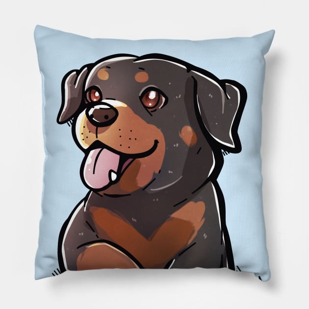 Pocket Cute Rottweiler Dog Pillow by TechraPockets