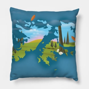 Falkland Islands travel poster Pillow