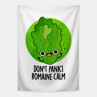 Don't Panic Romaine Calm Cute Veggie Pun Tapestry