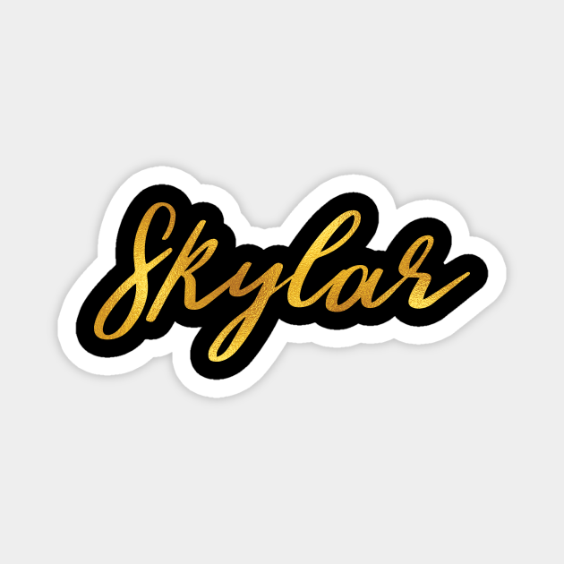 Skylar Name Hand Lettering in Faux Gold Letters - Skylar - Magnet ...