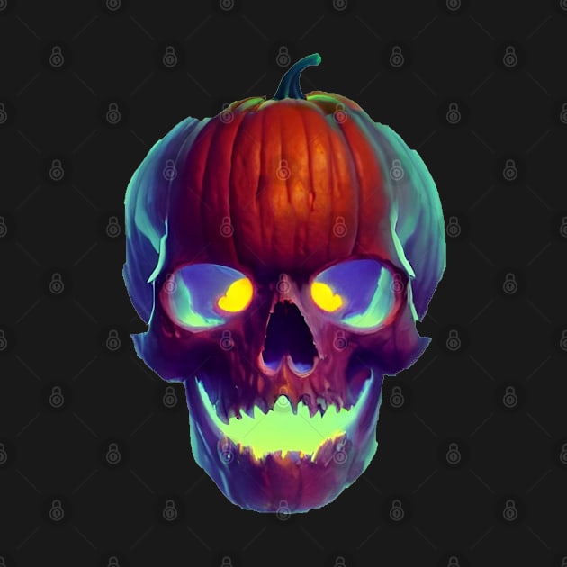 Pumpkin Halloween skull II by Northern Coven Apparel