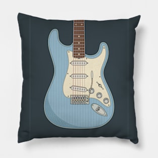 Ice Blue Strat Guitar Pillow