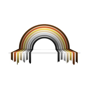 Gay Bear Pride Flag 3D Drip Rainbow Design T-Shirt