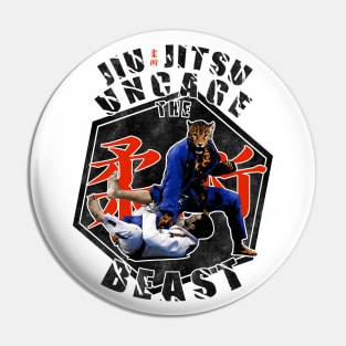 Jiu Jitsu Uncage the Beast Martial Arts black edition Pin