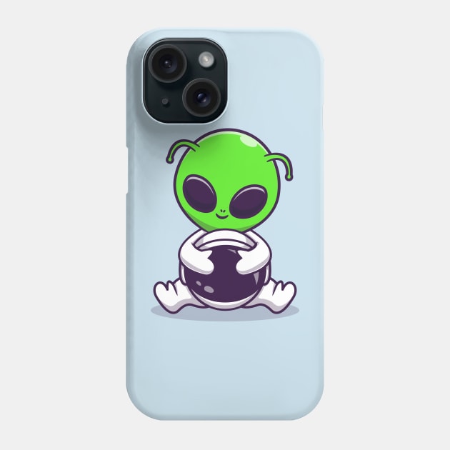 Alien With Spacesuit And Helmet Cartoon Phone Case by Catalyst Labs