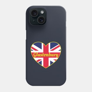 Glastonbury England UK British Union Flag Heart Phone Case