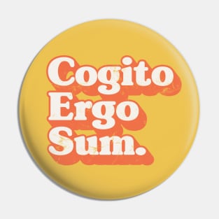 Cogito Ergo Sum // René Descartes Philosophy Quote Pin