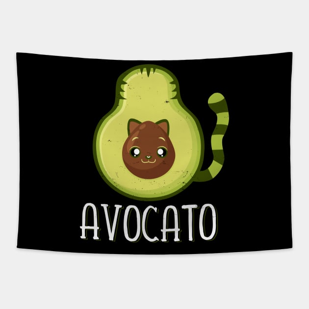 Avogato | Funny Cute Avocado Cat Tapestry by swissles