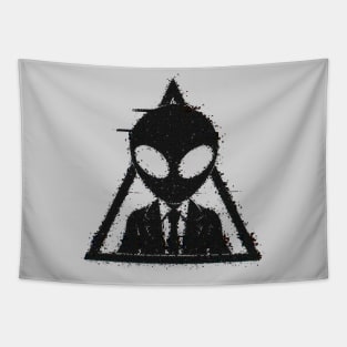 Space Alien Suit Triangle Glitched Tapestry