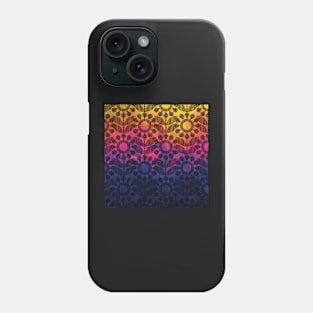 Flower pattern on colorful background Phone Case