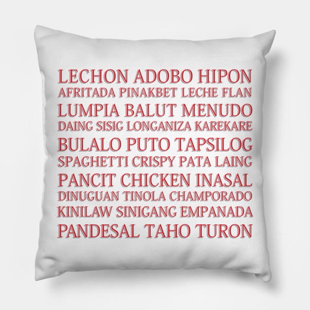 Pinoy food of the Philippines Pillow by Estudio3e