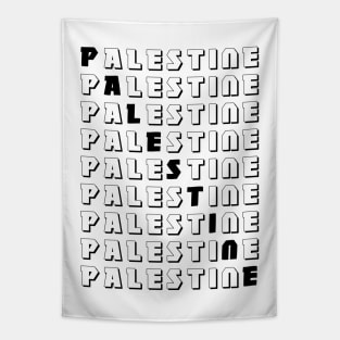 Palestine Name Pattern English Solidarity Palestinian Resistance Design - blk Tapestry