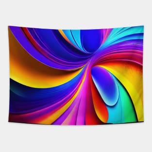 Bright colourful random swirls illustration Tapestry